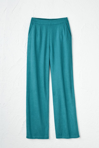 【2plan】Breeze one-tuck cotton wide pants Breezy Wide Leg Ankle Pants in Linen Cotton