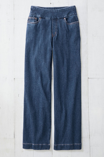 パンツ ok.soon original wide denim blue size 2 knit-denim-wide-leg-