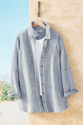 Vintage Frayed Big Shirt - Coldwater Creek