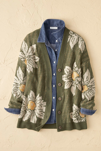 トップス kaval cardigan sunflower-cardigan__dark-olive