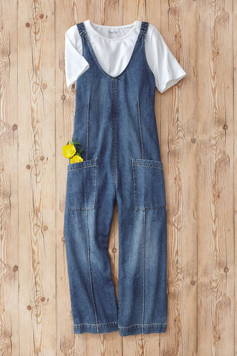 blue jean dress overall Denim Overall Dress