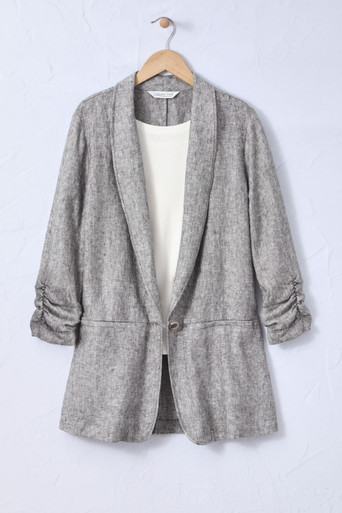 【新品未使用タグ付】deres floating linen jacket 新品未使用タグ付】deres floating linen jacket