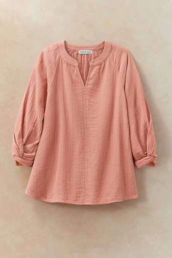 トップス Summer Girl's Half Zip Ruched Long Sleeve Swim Shirt | Certified UPF 50+