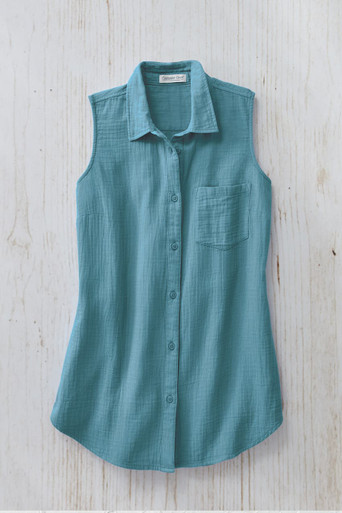 Summer Breeze Gauze Sleeveless Tunic - Coldwater Creek