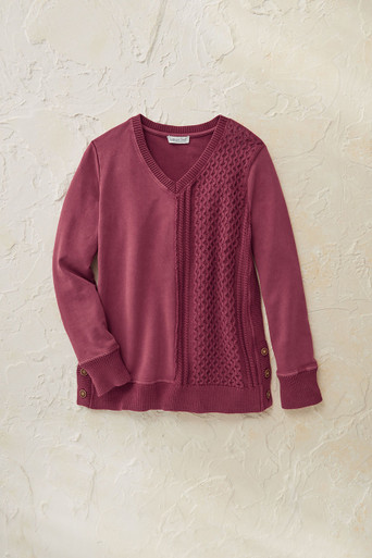 トップス Water-repellent Vintage Wash Sweater set Vintage-Wash Seamed Tunic - Coldwater Creek