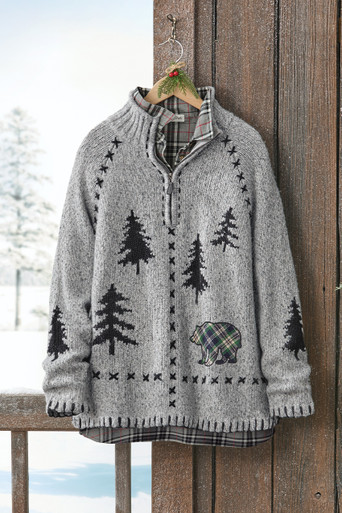 Bear Tracks Quarter Zip Sweater - Coldwater Creek