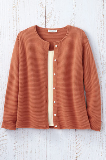 Ottoman Rib Cardigan - Coldwater Creek