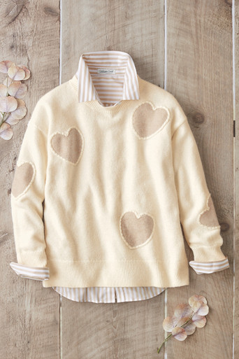 Heartful Twist Embroidered Sweater - Coldwater Creek