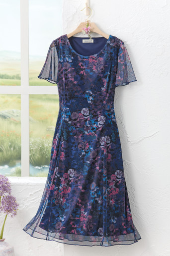 velvet burnt out dress midi dress long sleeves Audrey Burnout – ROSELABEL Size:22-24/3X Causal / Daily Wear Casual Floral V-neck Long-sleeved