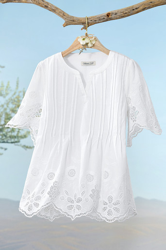 Angelica Embroidered Lace Blouse - Coldwater Creek