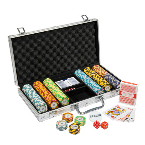 300 Monte Carlo Poker Chip Set with Aluminum Case
