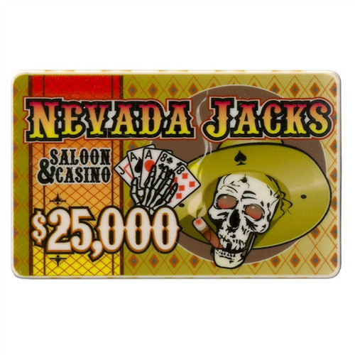 5 $25,000 Nevada Jacks Ceramic Poker Plaques