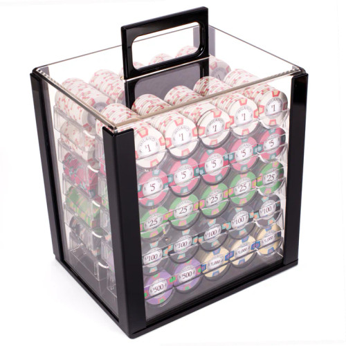 1,000 Milano Poker Chip Set with Acrylic Carrying Case
