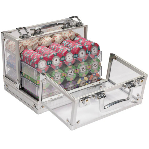 600 Milano Poker Chip Set with Acrylic Carrying Case