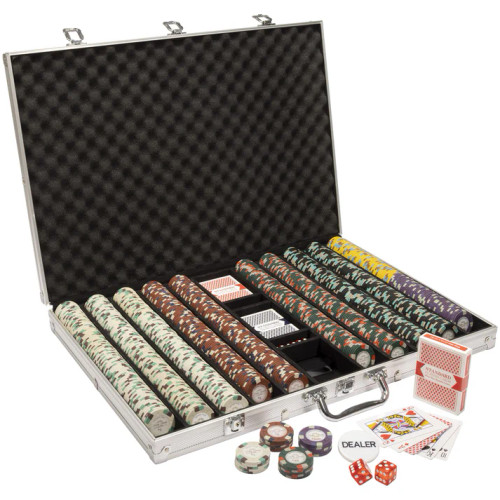 1,000 Monaco Club Poker Chip Set with Aluminum Case