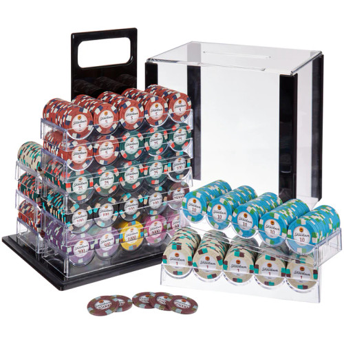 1000 Showdown Poker Chip Set with Acrylic Carrier