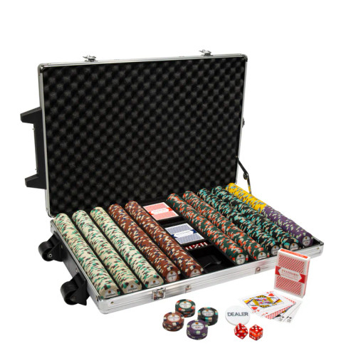1000 Showdown Poker Chip Set with Rolling Aluminum Case