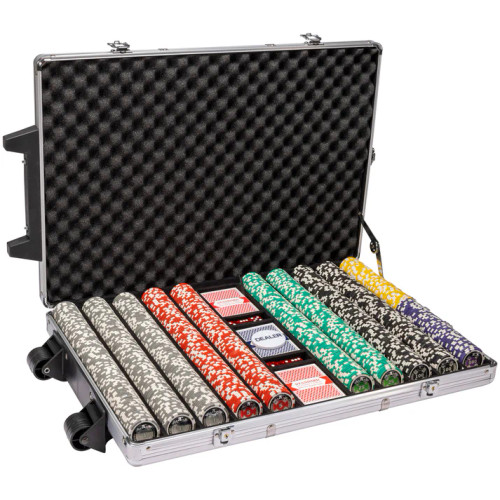 1,000 Ace Casino Poker Chip Set with Rolling Case