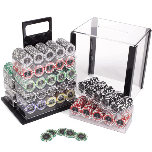 1,000 Eclipse Poker Chip Set with Acrylic Carrying Case