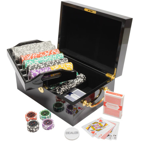 500 Ultimate Poker Chip Set with Black Mahogany Case