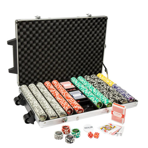 1000 Welcome to Las Vegas Poker Chip Set with Rolling Case
