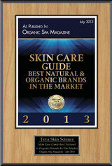 Prestigious Organic Spa Magazine Award "Best Organic Skin Care Products every year since 2013!