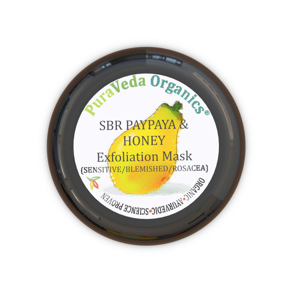100% organic & sustainably wild-crafted ingredients.  Sensitive, Blemished & Rosacea Soothing, Calming, gentle Exfoliation Mask.  Deep cleans environmental pollutants and toxins from the skin, while removing dead skin layers, allowing treatment serums to penetrate further into the skin.  Works via gentle Paypaya enzymes and soothing Black Honey.  Reveal new, healthier looking skin today!  View 2