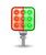 Amber/Red Stop, Turn & Tail to Green Auxiliary 3″ Mini Double Face Square Light with Reflector LEDs – 30 Diodes
