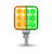 Amber/Red Stop, Turn & Tail to Green Auxiliary 3″ Mini Double Face Square Light with Reflector LEDs – 30 Diodes