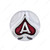 Ace Of Spades Air Valve Knob - Chrome With Red Inlay