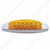 12 LED Reflector Rectangular Light With Bezel (Clearance/Marker) - Amber LED/Amber Lens