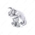Chrome Die-Cast Sitting Pig Ornament