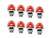 8 PACK 3/4" MINI WATERMELON RED LEDS / RED LENS JE