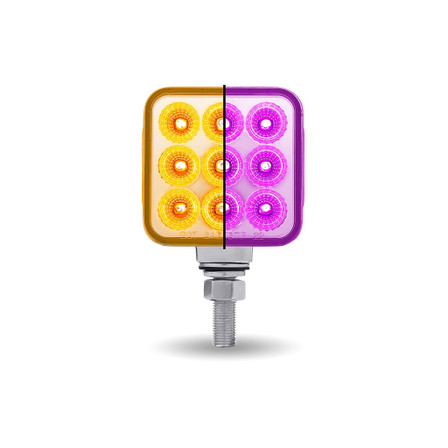 Amber/Red Stop, Turn & Tail to Purple Auxiliary 3″ Mini Double Face Square Light with Reflector LEDs – 30 Diodes Amber/Red Stop, Turn & Tail to Purple Auxiliary 3″ Mini Double Face Square Light with Reflector LEDs – 30 Diodes