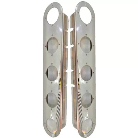 SS Front 15'' Air Cleaner with 5 WM Light Holes
