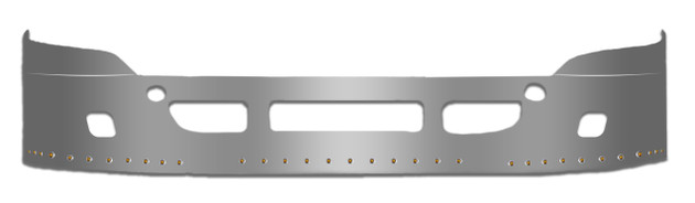 FREIGHTLINER CASCADIA 2008-2017 STAINLESS STEEL BUMPER W/ FOG LIGHT & 3/4″ BULLET LIGHT HOLES – 18″