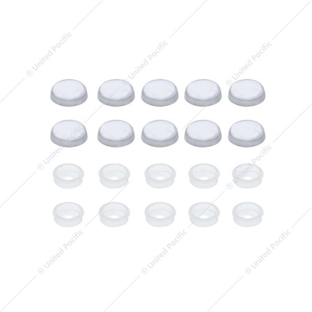 Chrome Plastic Snap-On Screw Head Cover For #6 And Chrome Plastic Snap-On Screw Head Cover For #6 And