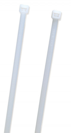MINI TIE WRAP, 3 1/2", 18LBS ..WHITE, PK 100