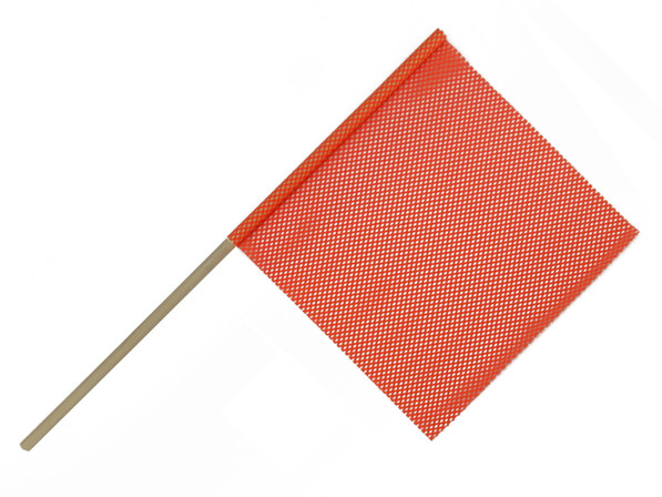 Orange Dowel Warning Flag 18"x18" 5/8" Dowel