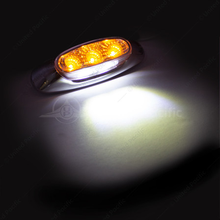 5 LED Reflector Light (Auxiliary/Utility) With Side Ditch Light - Amber LED/Clear Lens (Card)