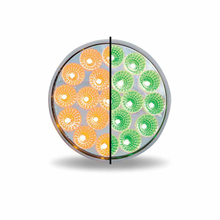 4" Amber Marker to Green Auxiliary Round LED Light