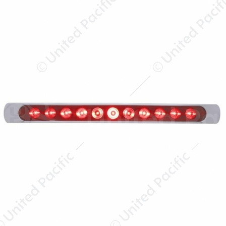 11 LED 17" Light Bar (Stop, Turn & Tail) With Chrome Bezel - Red LED/Red Lens