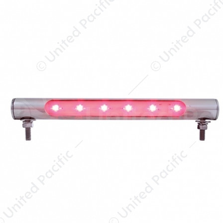 6 LED Stainless Steel Tube Light - Red LED