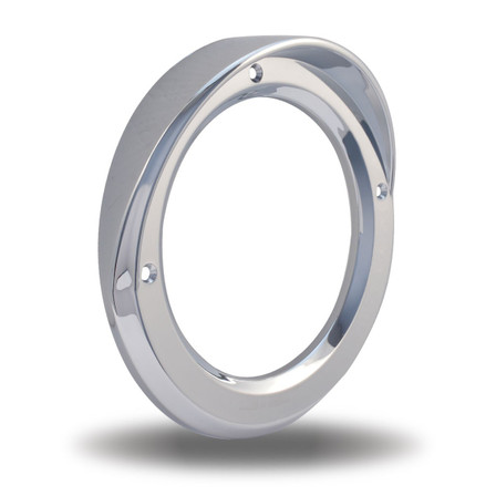 4" CHROME PLASTIC "SCREW ON" BEZEL WITH VISOR
