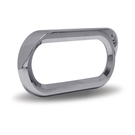 OVAL CHROME PLASTIC "LOCK ON" BEZEL WITH VISOR