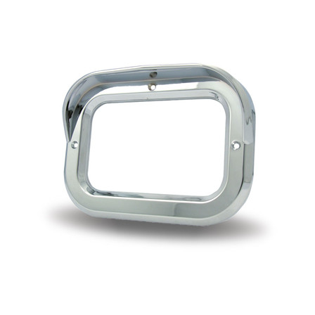 SQUARE CHROME PLASTIC "SCREW ON" BEZEL WITH VISOR