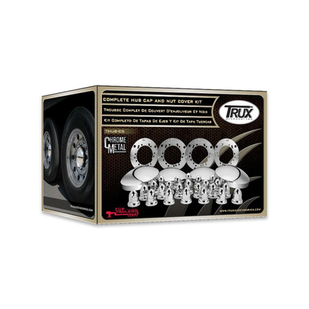 COMPLETE TRAILER CHROME METAL WHEEL ACCESSORY KIT COMPLETE TRAILER CHROME METAL WHEEL ACCESSORY KIT