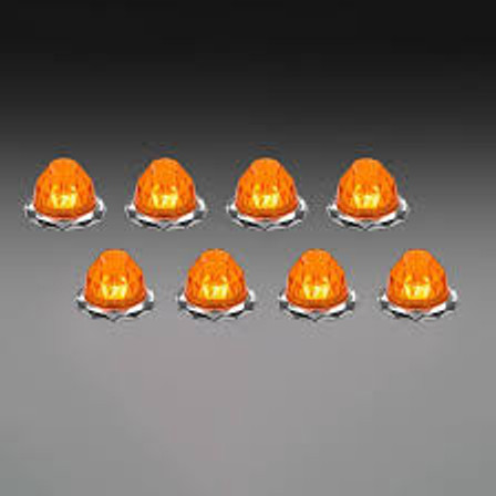 8 Pack 3/4" Mini Jewel Watermelon Lights Amber