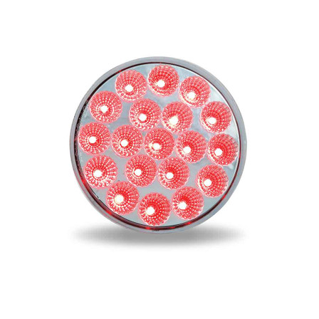4" Clear Red Stop, Turn, Tail Round LED Light - 19 Diodes