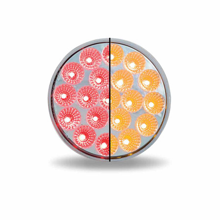 4" Red Stop Turn & Tail to Amber Auxiliary Round LED Light